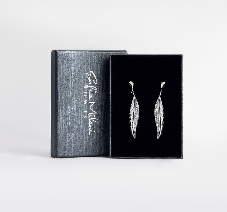 Flügel Ohrhänger in 925 Silber