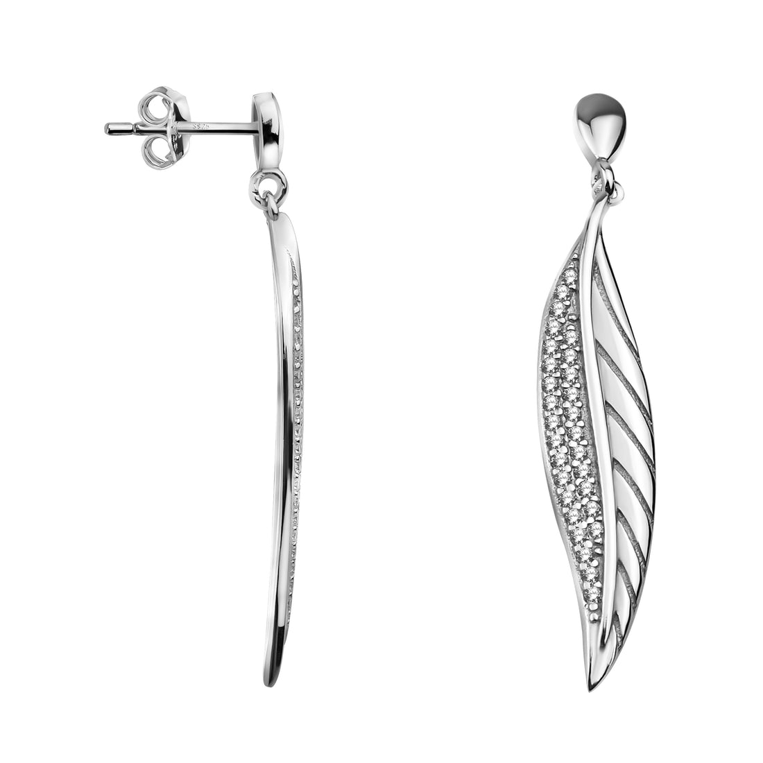 Flügel Ohrhänger in 925 Silber
