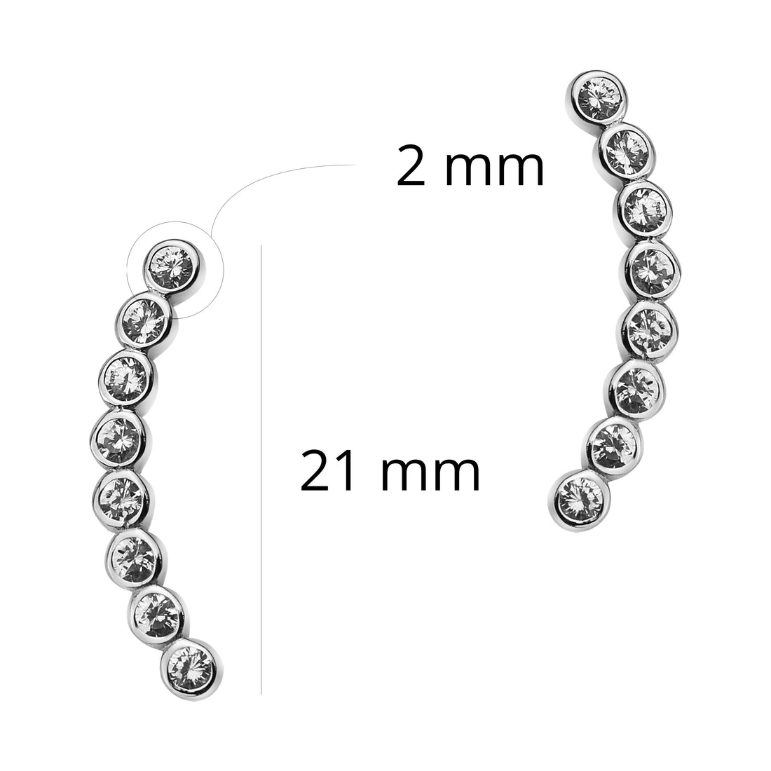 Kreis Ohrklemme in 925 Silber