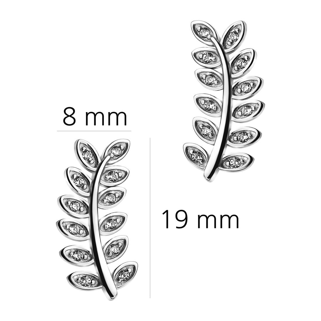 Blatt Ohrklemme in 925 Silber