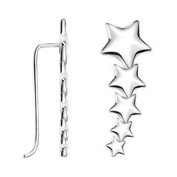 Stern Ohrklemme in 925 Silber