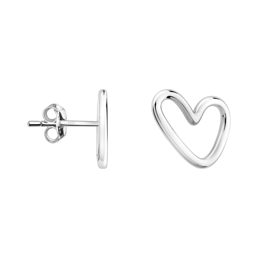 Haupt- und Seitenansicht von Herz Ohrstecker in 925 Silber von Sofia Milani - E0816