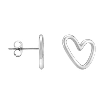 Haupt- und Seitenansicht von Herz Ohrstecker in 925 Silber von Sofia Milani - E0816