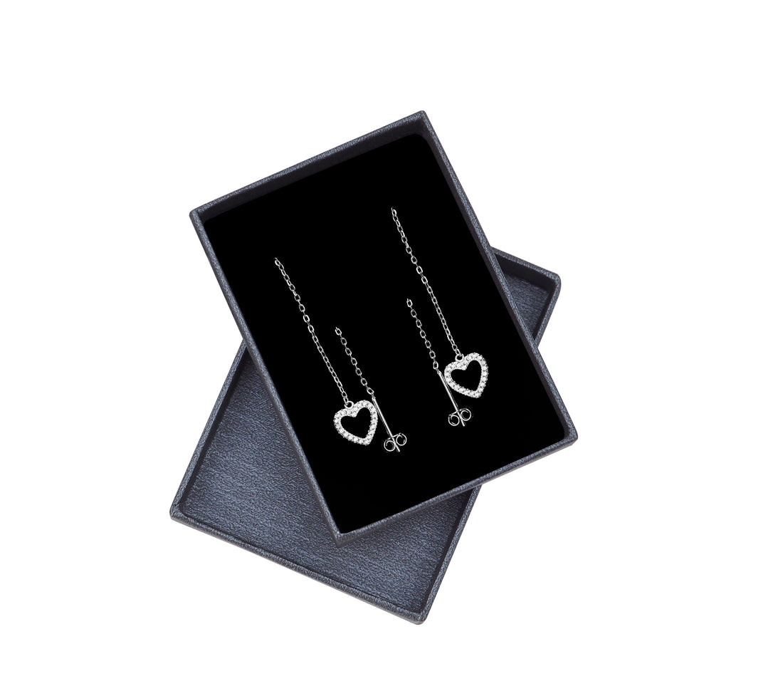 Herz Ohrhänger in 925 Silber