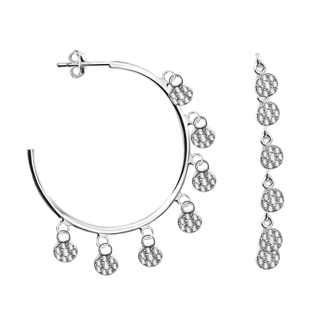 Steck Creolen in 925 Silber