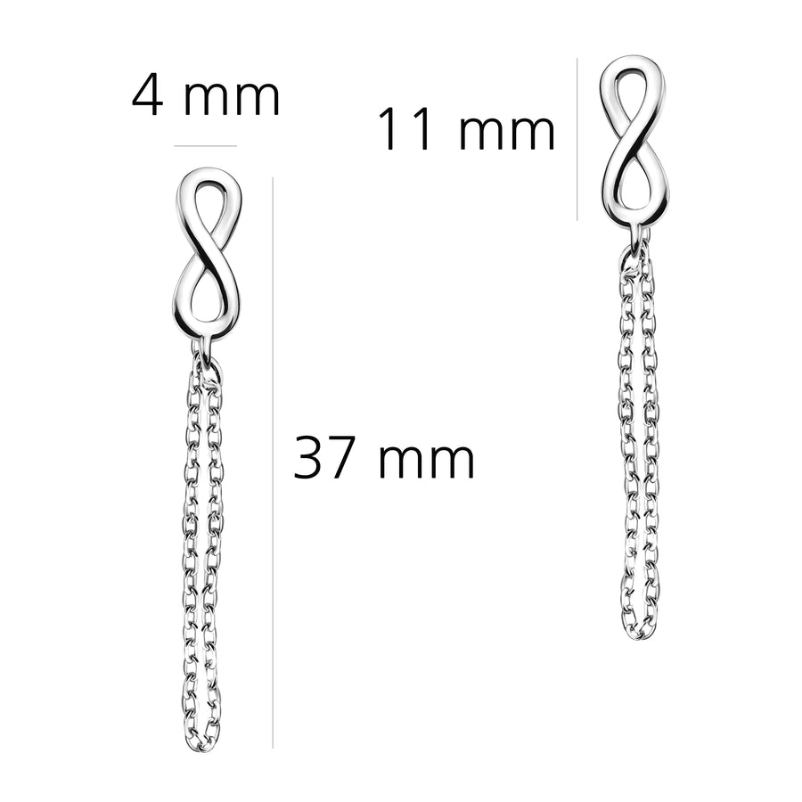 Unendlich Ohrhänger in 925 Silber