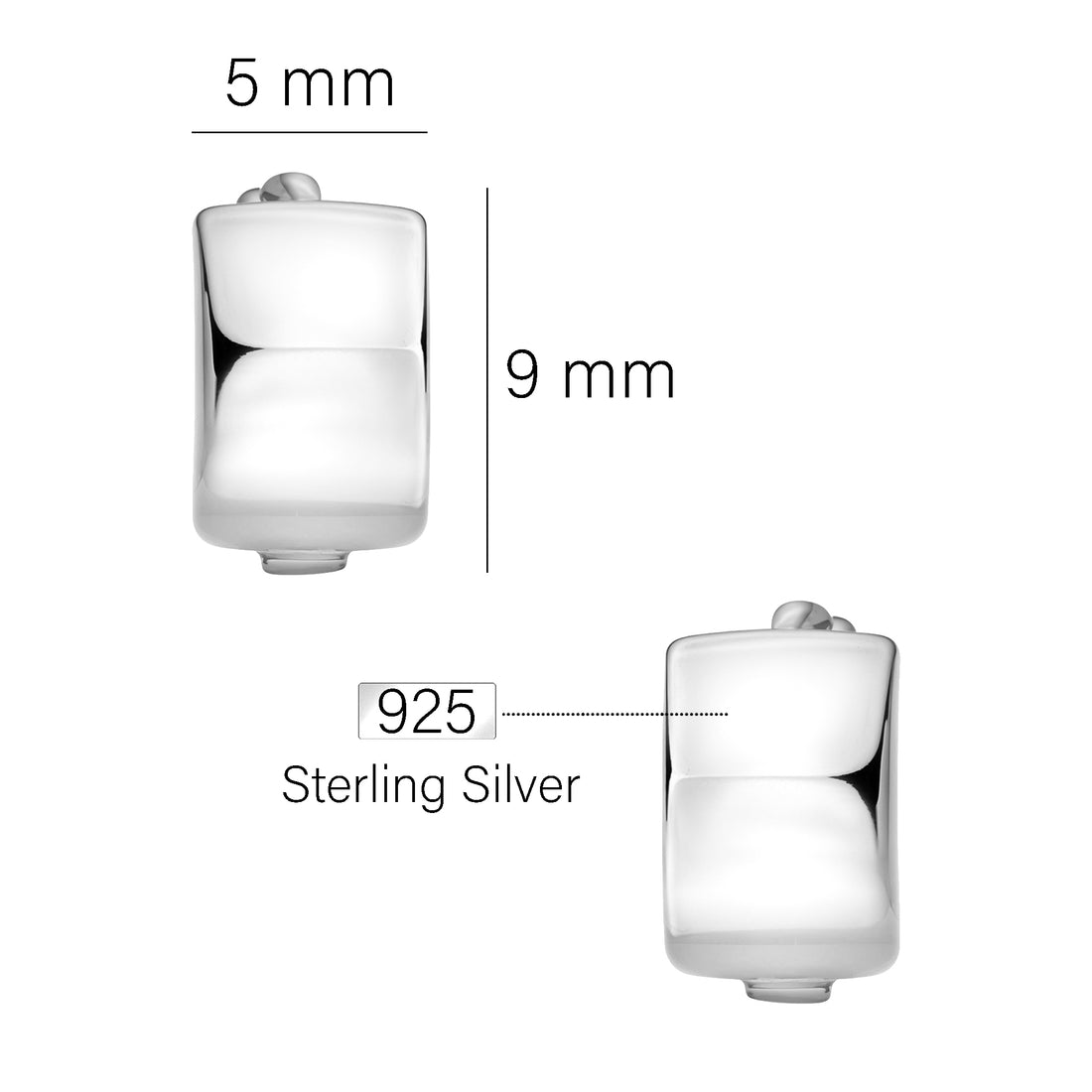 Maßenansicht von Creolen Creolen in 925 Silber von Sofia Milani - E0824
