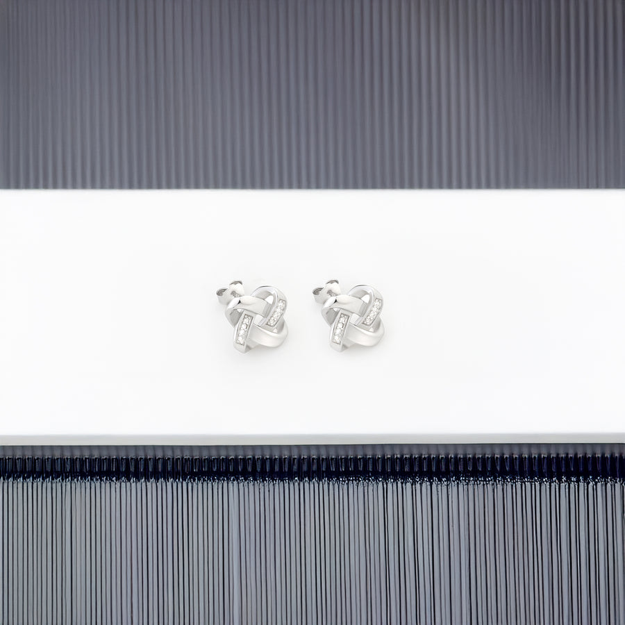 Knoten Ohrstecker in 925 Silber