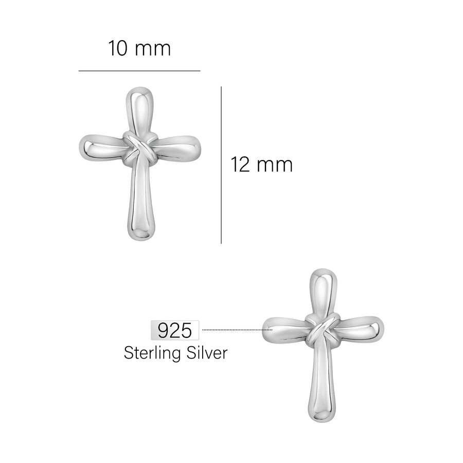 Kreuz Ohrstecker in 925 Silber