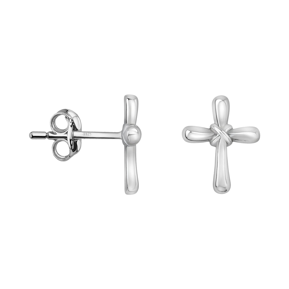 Kreuz Ohrstecker in 925 Silber