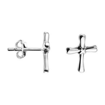 Kreuz Ohrstecker in 925 Silber