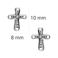 Kreuz Ohrstecker in 925 Silber