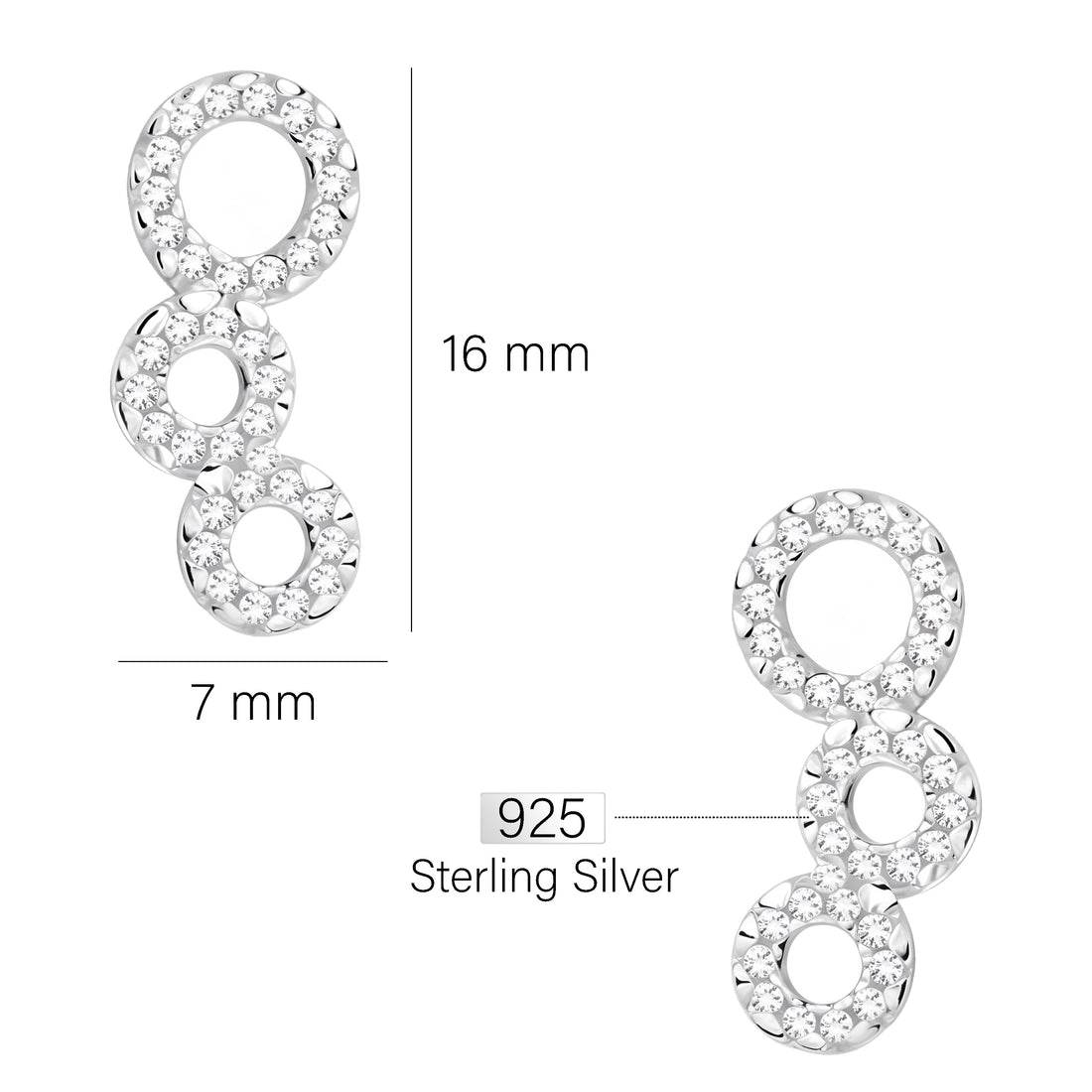 Kreis Ohrklemme in 925 Silber