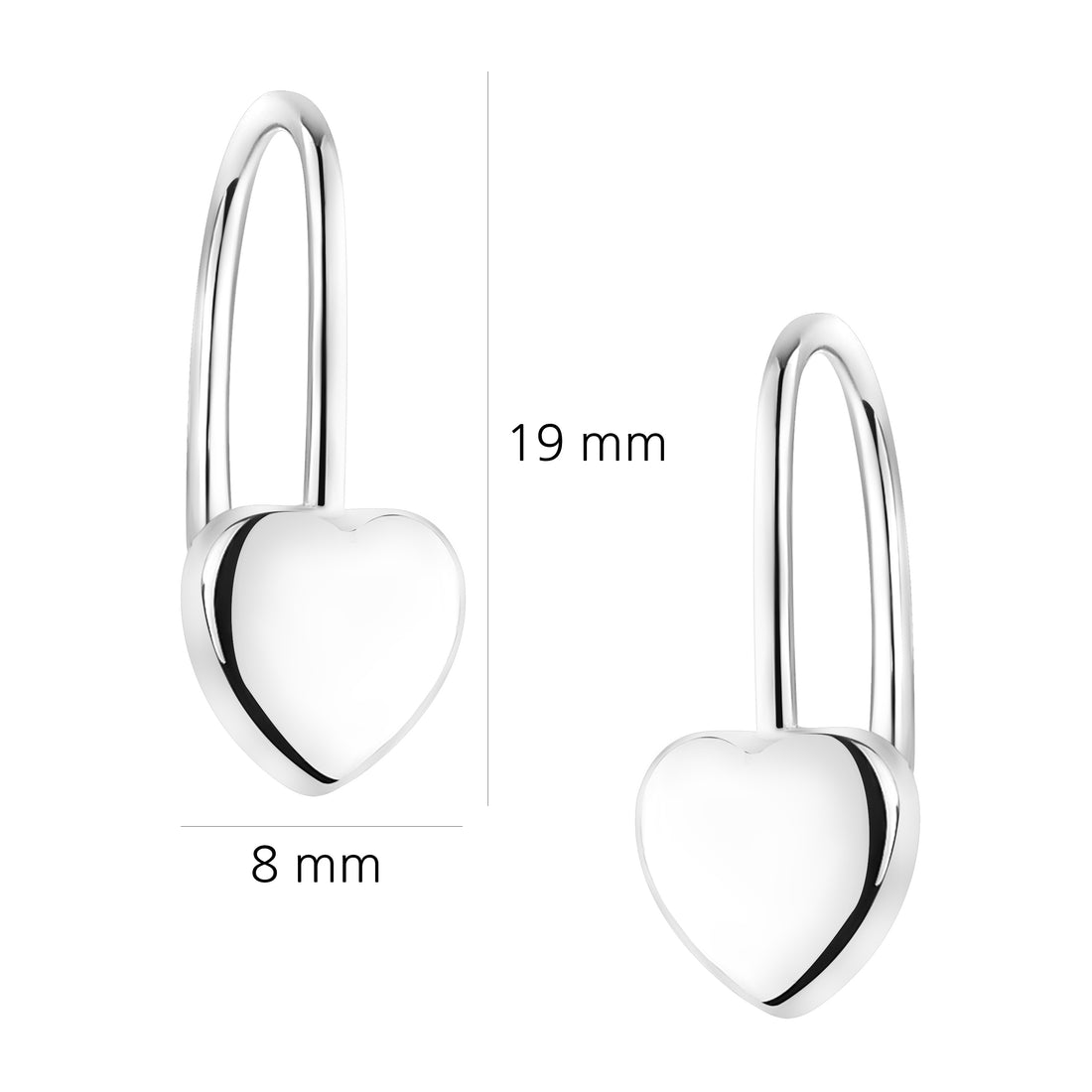 Herz Ohrhänger in 925 Silber
