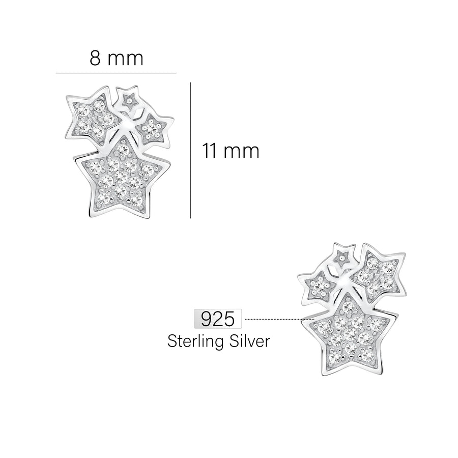 Stern Ohrstecker in 925 Silber