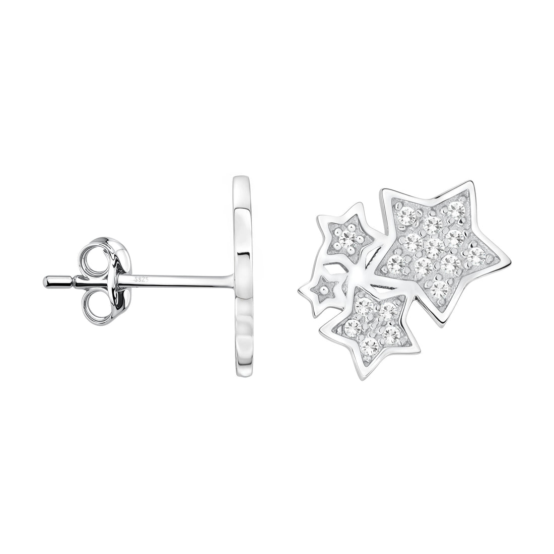 Stern Ohrstecker in 925 Silber