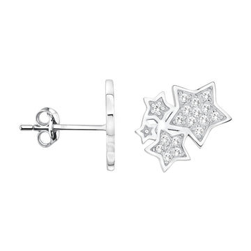 Stern Ohrstecker in 925 Silber