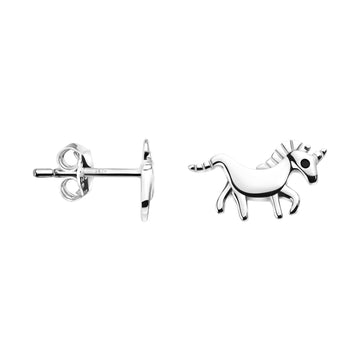 Einhorn Ohrstecker in 925 Silber