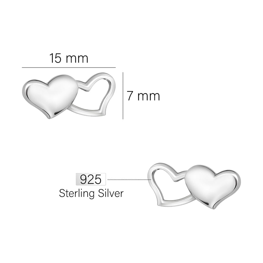 Herz Ohrstecker in 925 Silber