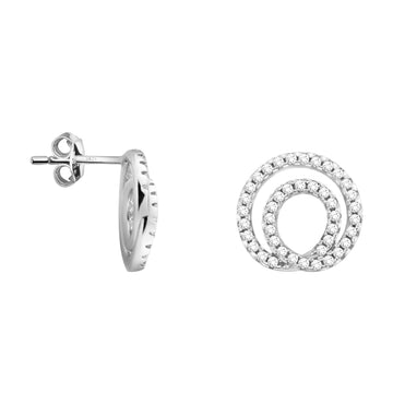 Kreis Ohrstecker in 925 Silber