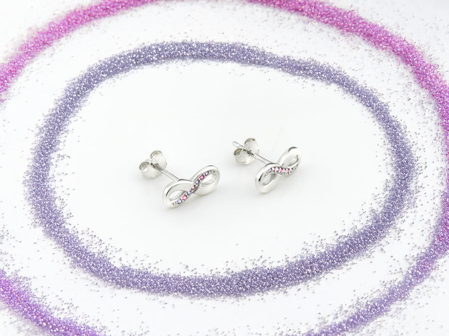 Unendlich Ohrstecker in 925 Silber