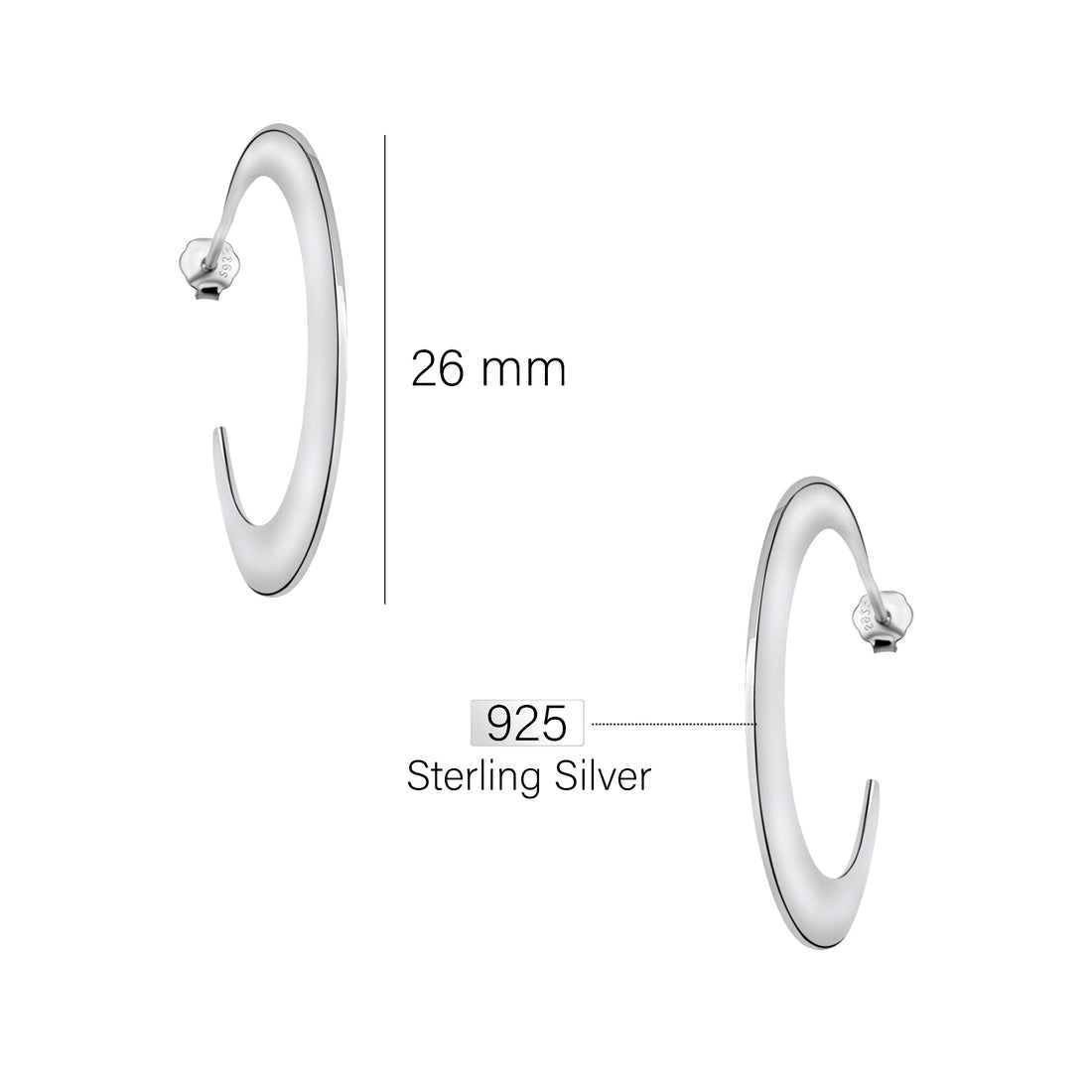 Steck Creolen in 925 Silber