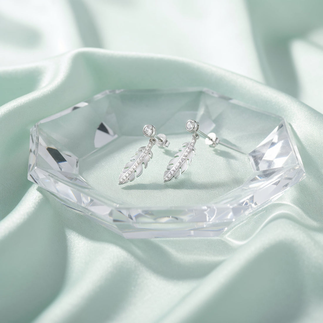 Blatt Ohrhänger in 925 Silber