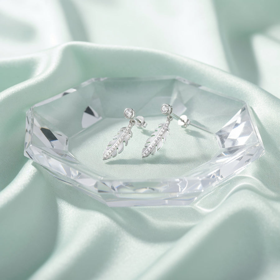 Blatt Ohrhänger in 925 Silber