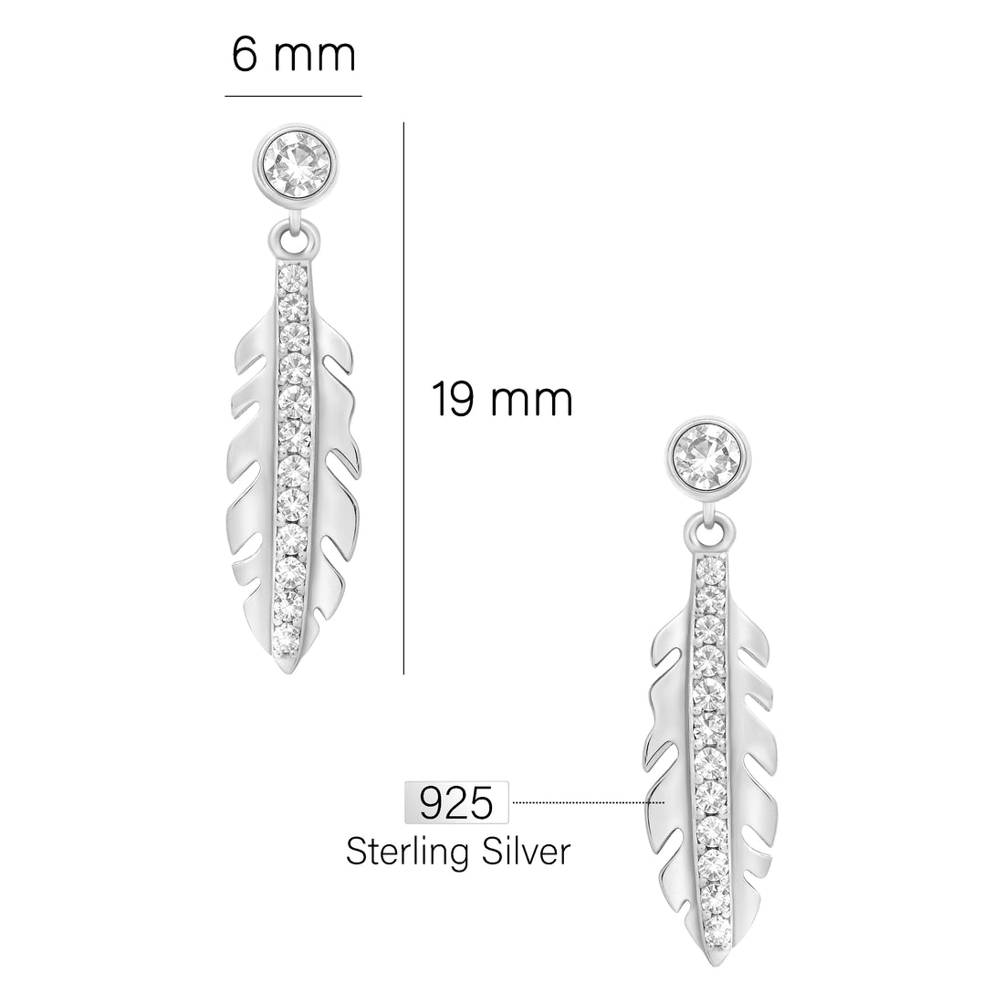 Blatt Ohrhänger in 925 Silber