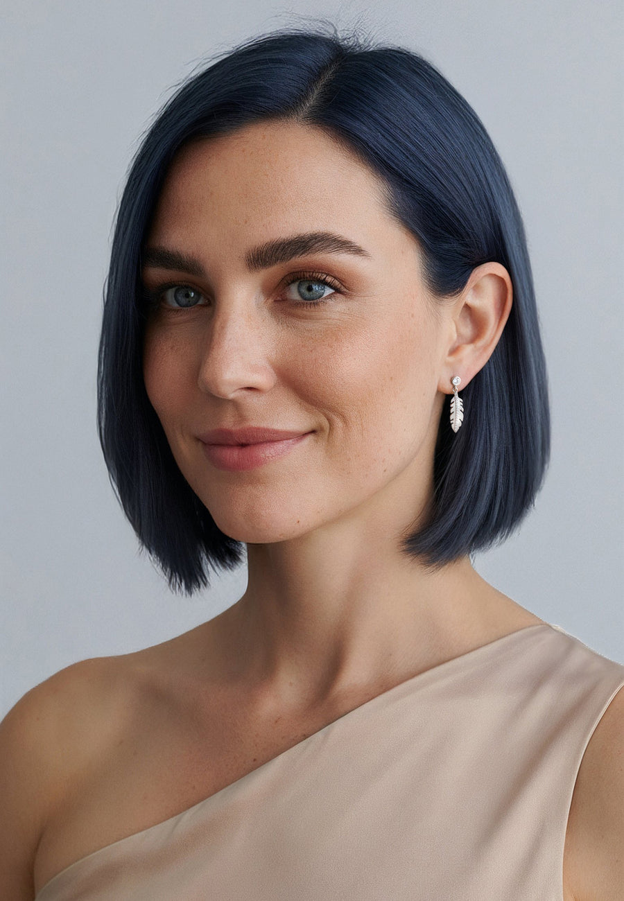 Blatt Ohrhänger in 925 Silber