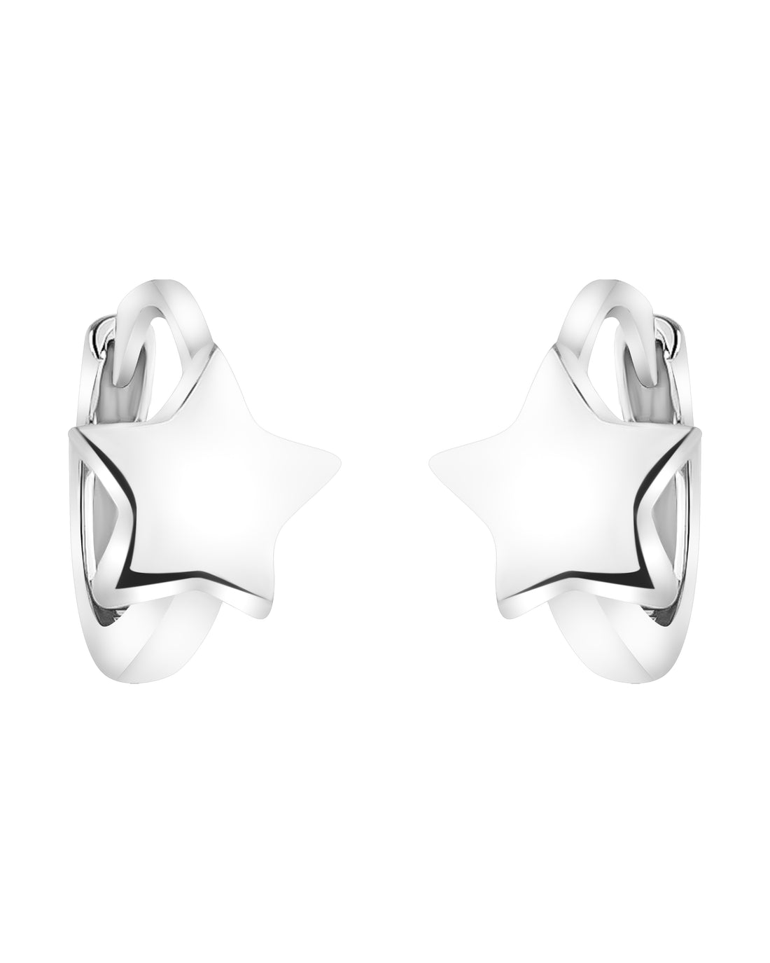 Stern Creolen in 925 Silber