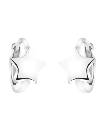 Stern Creolen in 925 Silber