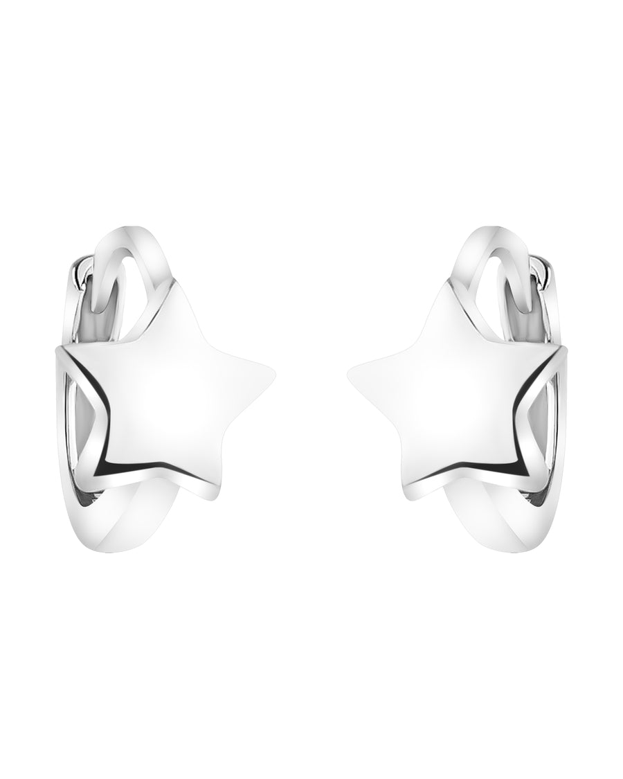 Stern Creolen in 925 Silber