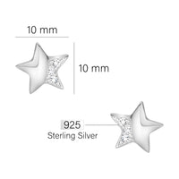 Stern Ohrstecker in 925 Silber
