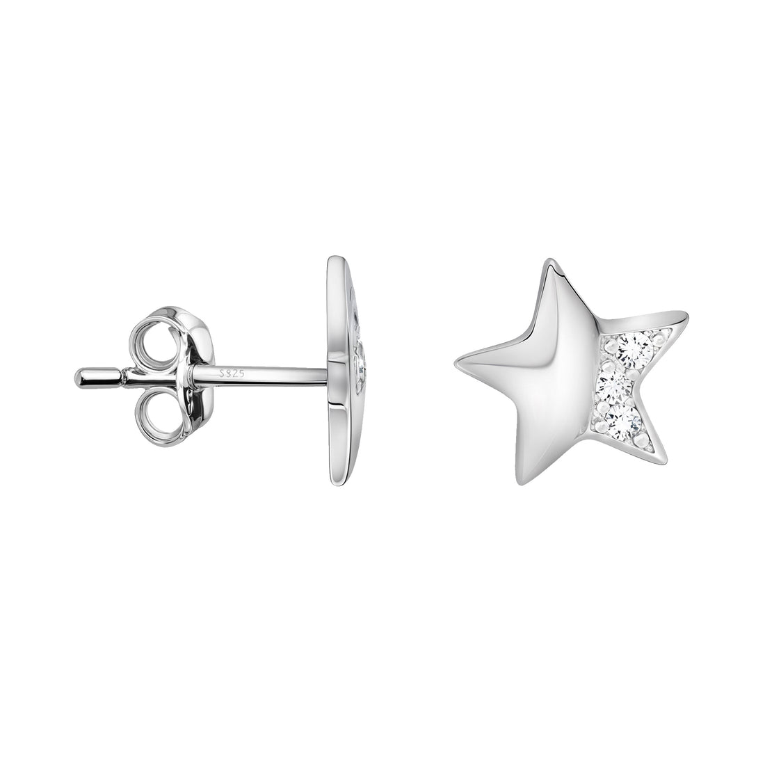 Stern Ohrstecker in 925 Silber