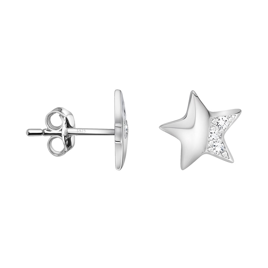 Stern Ohrstecker in 925 Silber