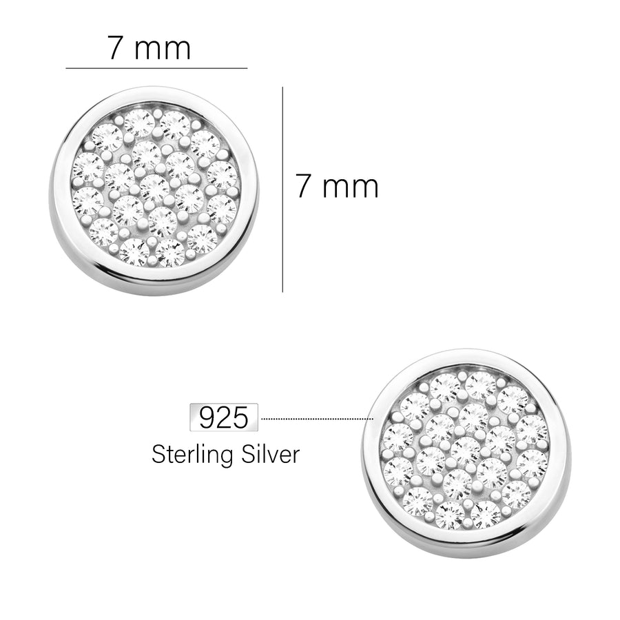 Maßenansicht von Kreis Ohrstecker in 925 Silber von Sofia Milani - E0859