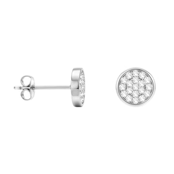 Haupt- und Seitenansicht von Kreis Ohrstecker in 925 Silber von Sofia Milani - E0859