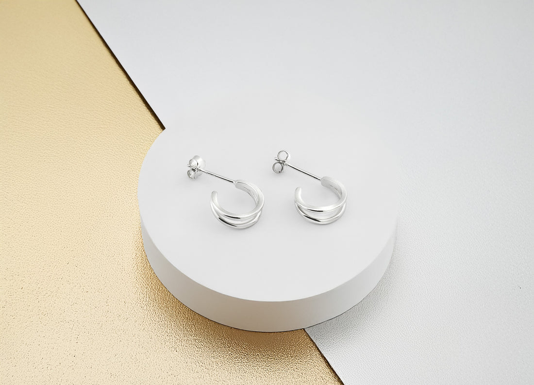 Steck Creolen in 925 Silber