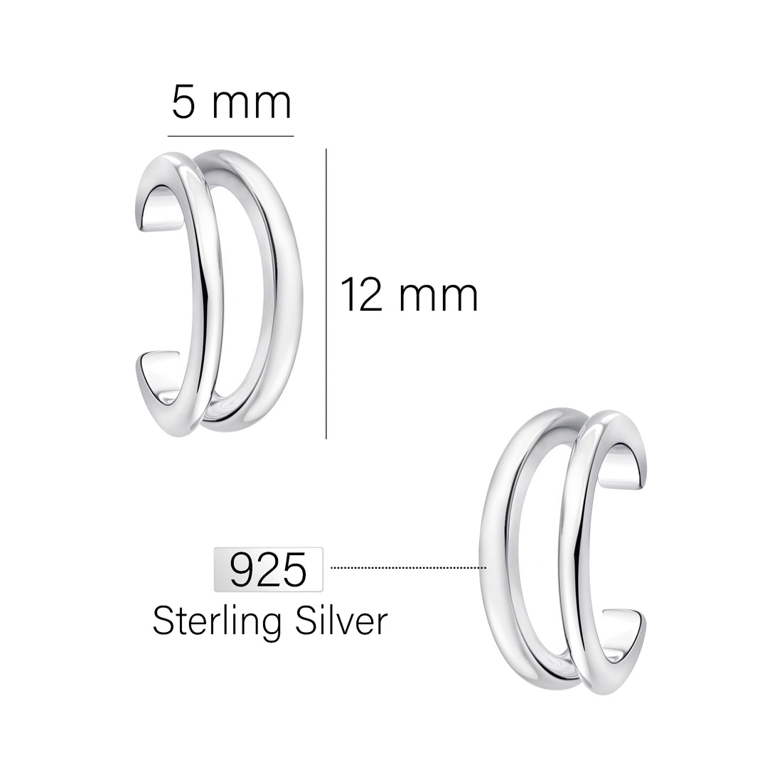 Steck Creolen in 925 Silber