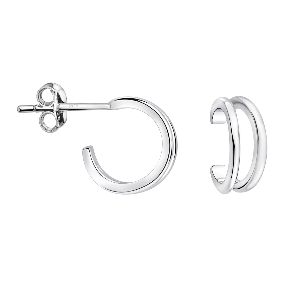 Steck Creolen in 925 Silber
