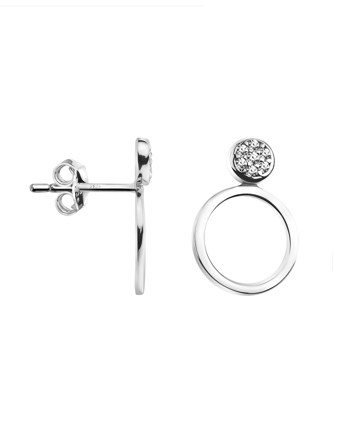 Kreis Ohrstecker in 925 Silber