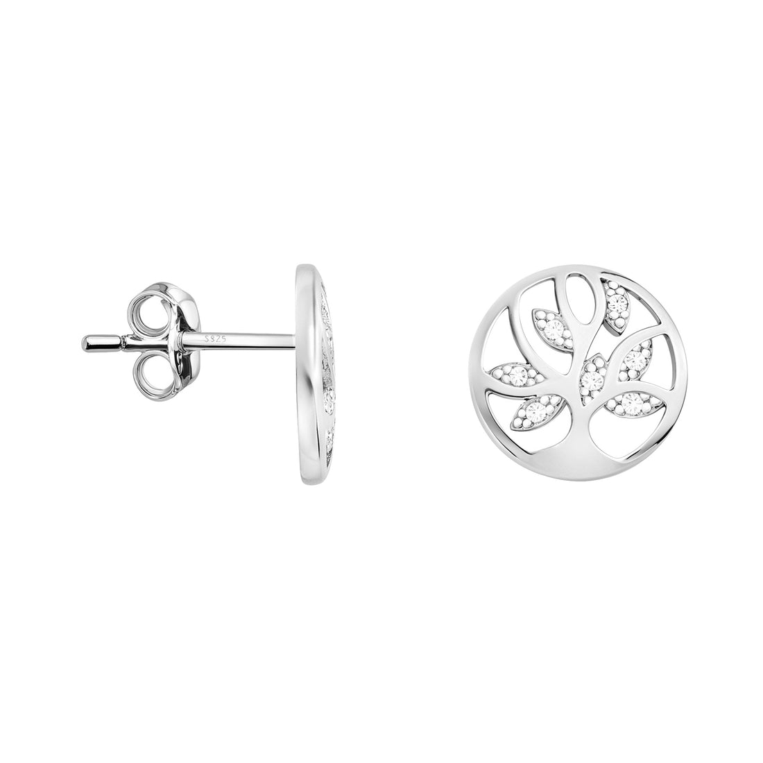 Baum Ohrstecker in 925 Silber