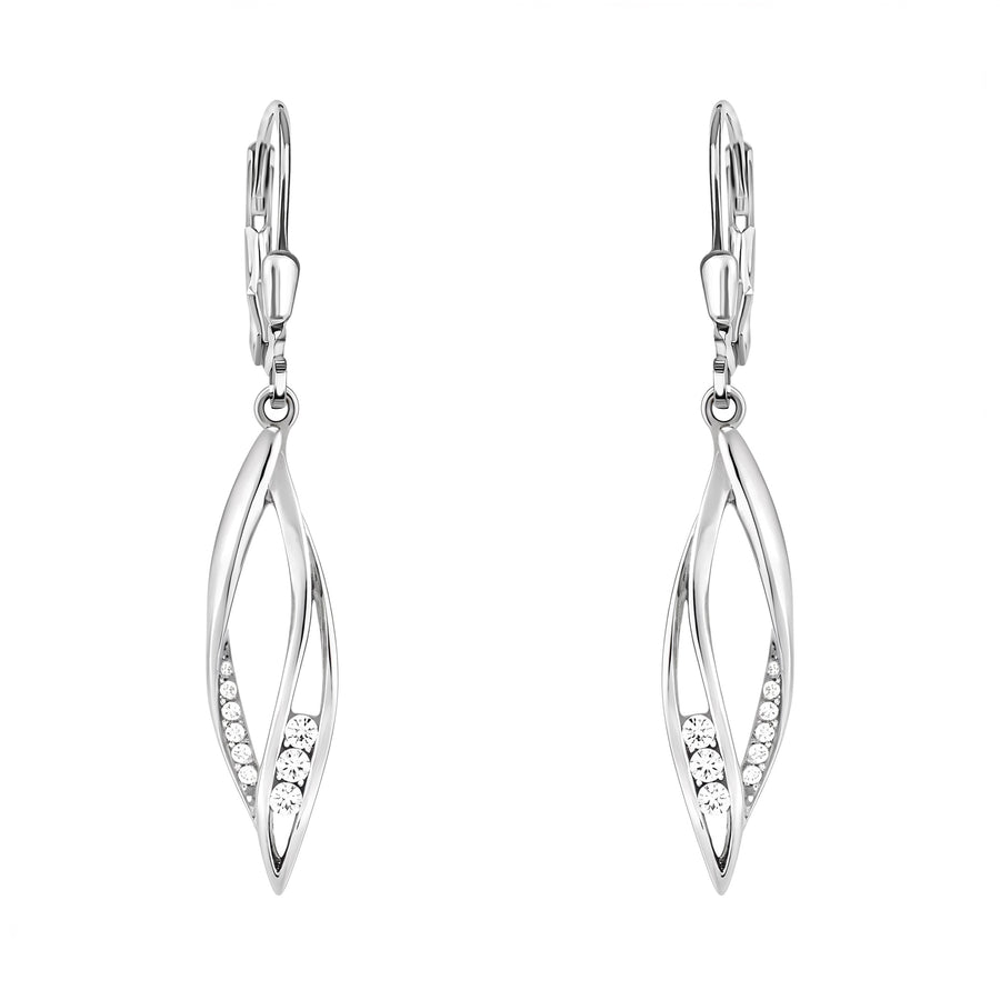 Haupt- und Seitenansicht von Gedreht Ohrhänger in 925 Silber von Sofia Milani - E0871