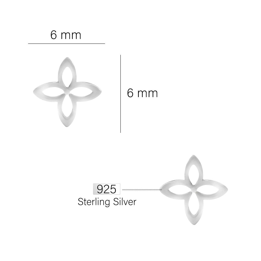 Blume Ohrstecker in 925 Silber
