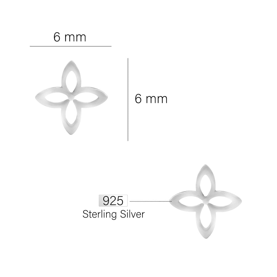 Blume Ohrstecker in 925 Silber