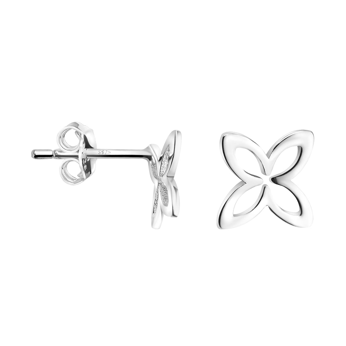 Blume Ohrstecker in 925 Silber