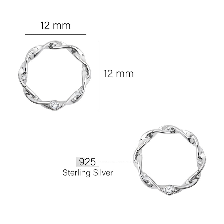Kreis Ohrstecker in 925 Silber