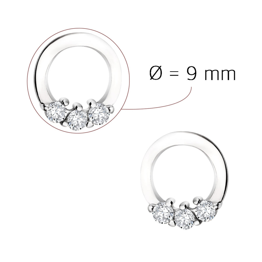 Kreis Ohrstecker in 925 Silber