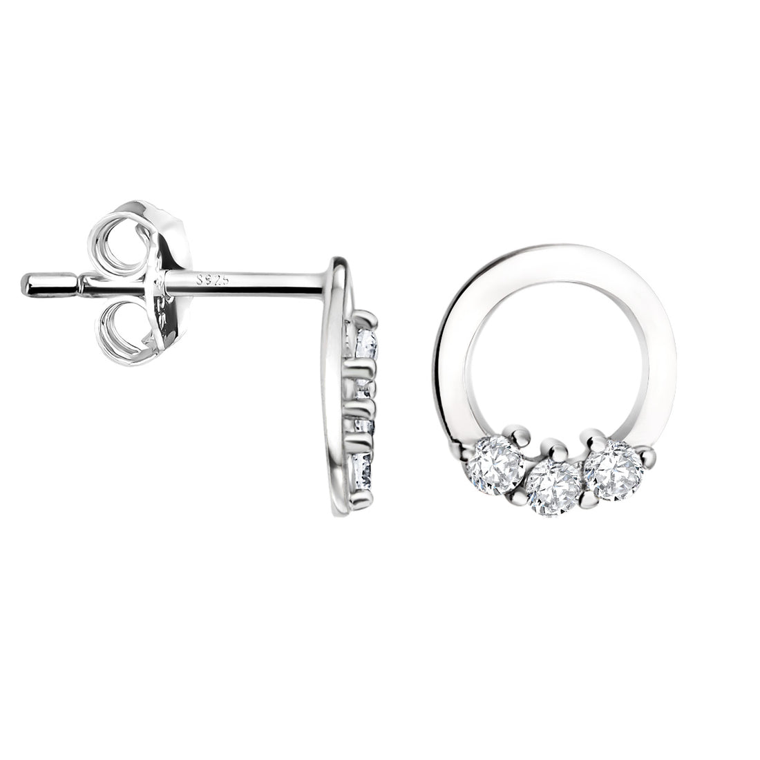 Kreis Ohrstecker in 925 Silber